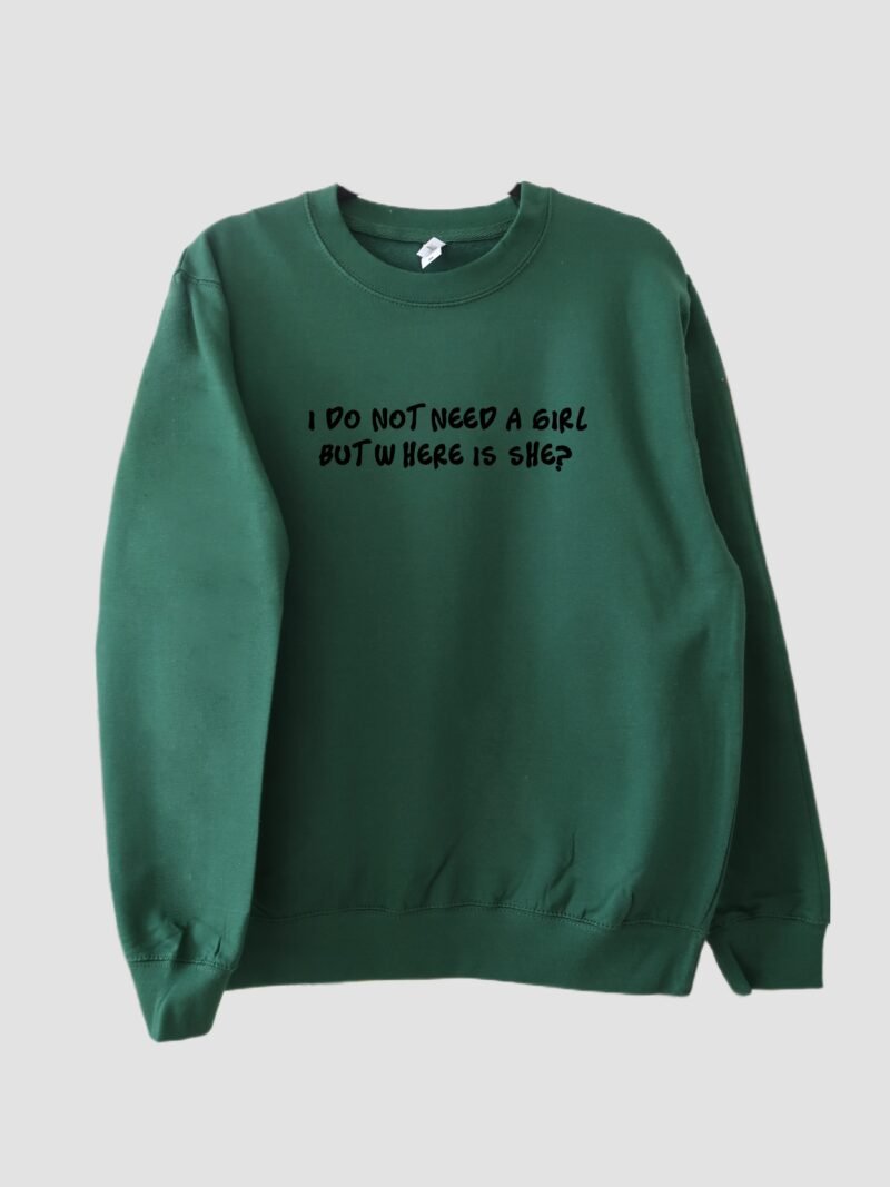 Basic mikina I DO NOT NEED A GIRL/WOMAN